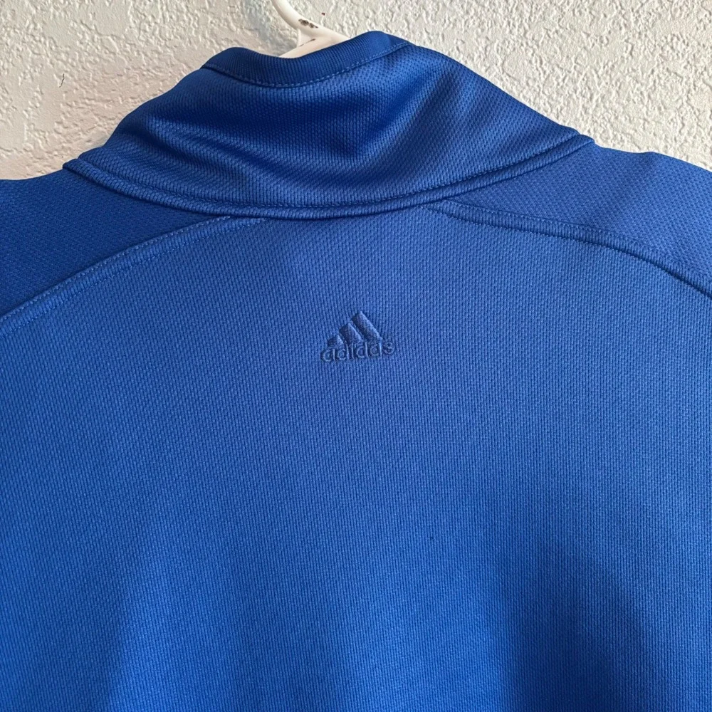 Vtg Adidas Mens Blue Full Zip Track Jacket Y2K Logo Oversized Large Streetwear